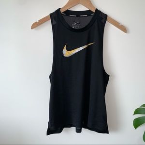 NIKE racer back athletic tank, black